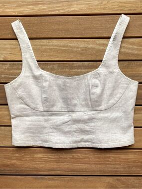 Banana Republic Linen Blend Cropped Bustier Size 10 NWT
